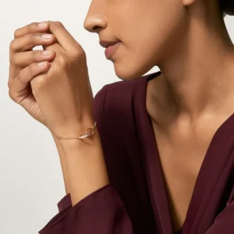Love-Armband, an Kette, halb gepavé