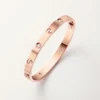 Love-Armband, klassisches Modell, gebürstet, 4 Diamanten