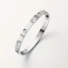 Love-Armband, klassisches Modell, gebürstet, 4 Diamanten