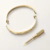 Love-Armband, klassisches Modell, gebürstet, 4 Diamanten