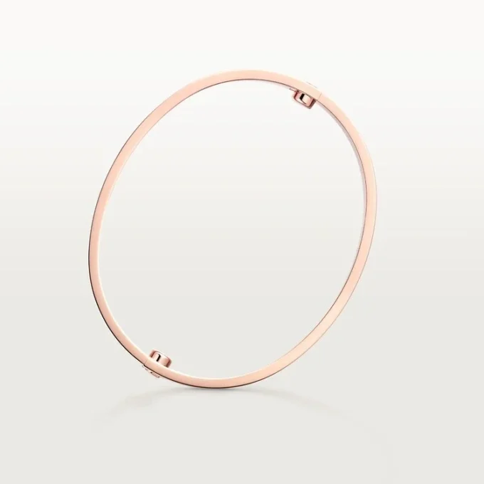 Love-Armband, klassisches Modell, gebürstet, 4 Diamanten