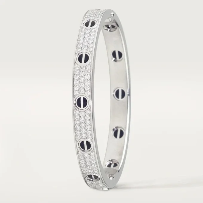 Love-Armband, klassisches Modell, pavé-besetzt, Keramik