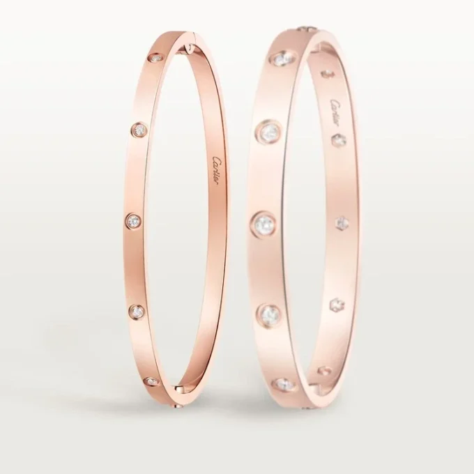 Love-Armband, kleines Modell, 10 Diamanten