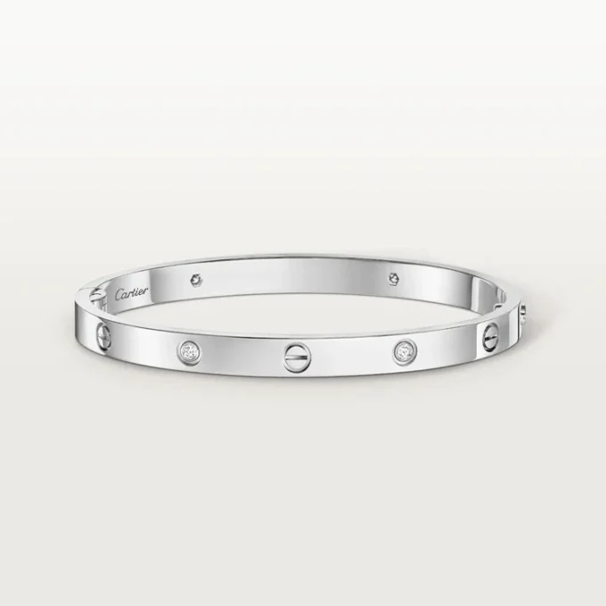 Love-Armband, mittleres Modell, 4 Diamanten