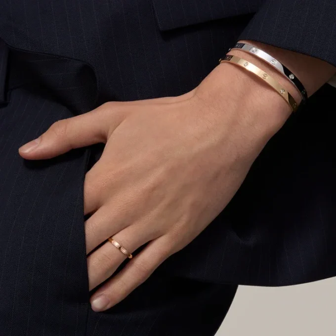 Love-Armband, mittleres Modell, 4 Diamanten