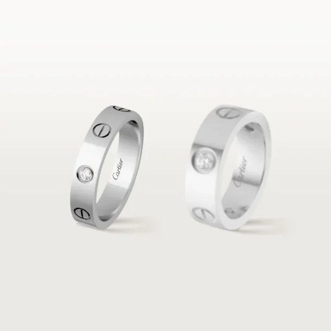 Love-Ehering, 1 Diamant – Weißgold, Diamant – Cartier