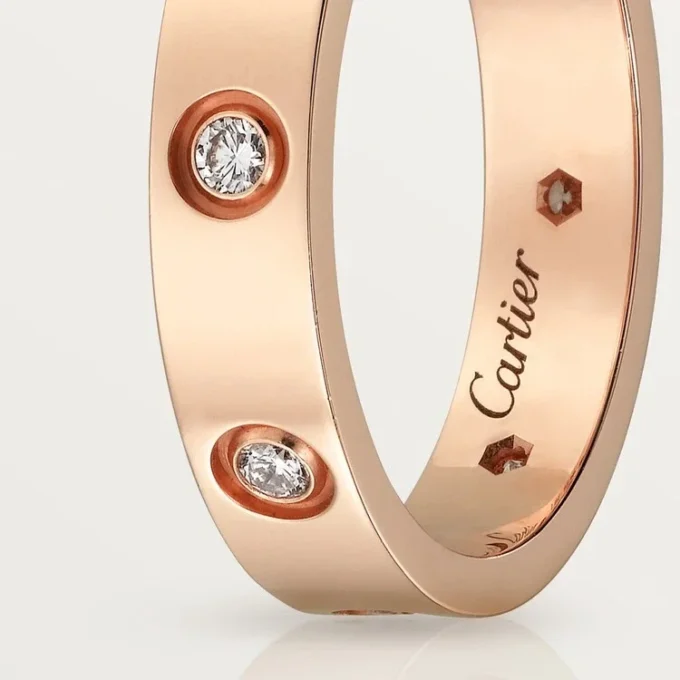 Love-Ehering, 8 Diamanten – Roségold, Diamanten – Cartier