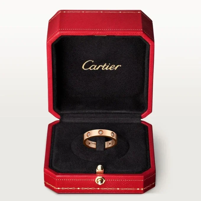 Love-Ehering, 8 Diamanten – Roségold, Diamanten – Cartier