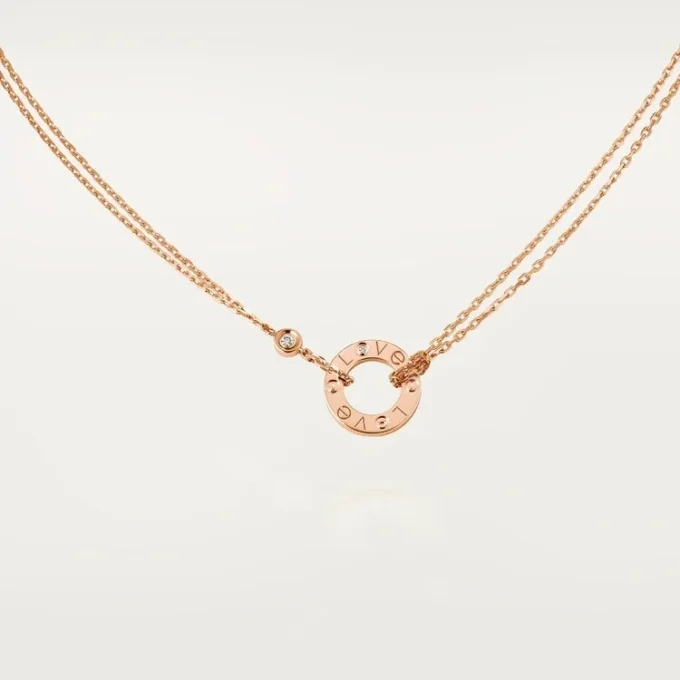 Love-Halskette, 2 Diamanten – Roségold, Diamanten – Cartier