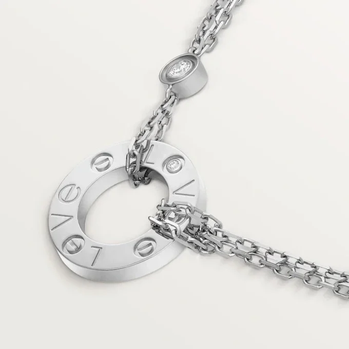 Love-Halskette, 2 Diamanten – Weißgold, Diamanten – Cartier