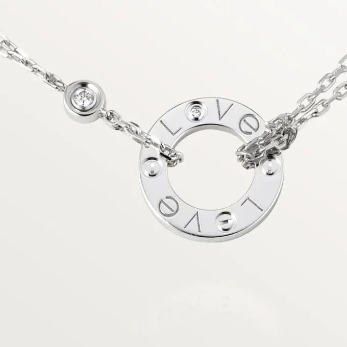 Love-Halskette, 2 Diamanten – Weißgold, Diamanten – Cartier