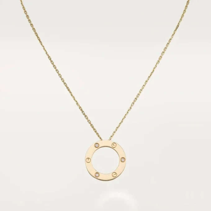 Love-Halskette, 3 Diamanten – Gelbgold, Diamanten – Cartier