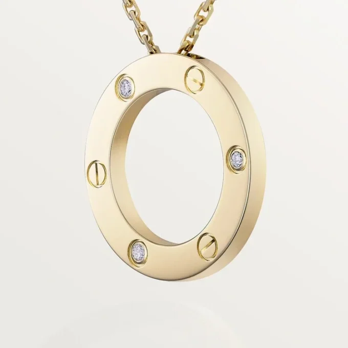 Love-Halskette, 3 Diamanten – Gelbgold, Diamanten – Cartier