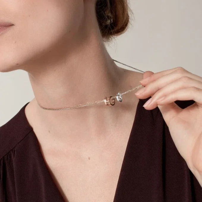 Love-Halskette, 6 Diamanten – Roségold, Weißgold, Diamanten – Cartier