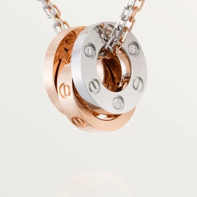 Love-Halskette, 6 Diamanten – Roségold, Weißgold, Diamanten – Cartier