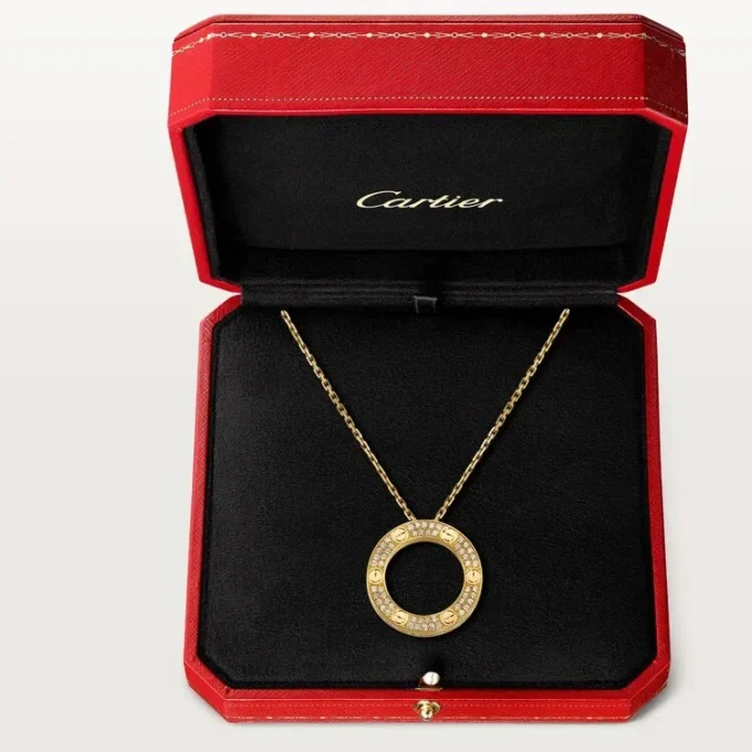 Love-Halskette, mit Diamanten besetzt – Gelbgold, Diamanten – Cartier