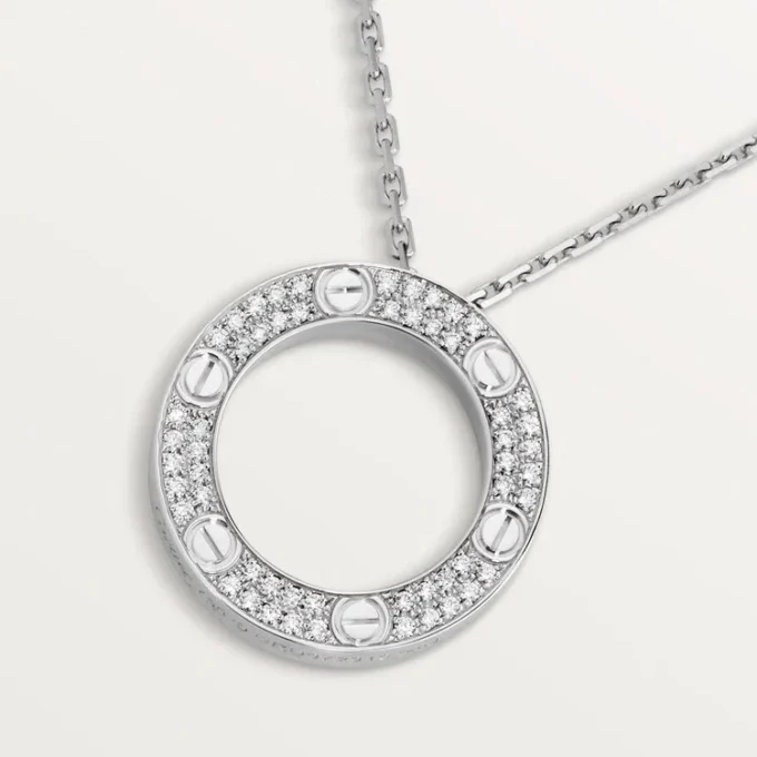 Love-Halskette, mit Diamanten besetzt – Weißgold, Diamanten – Cartier