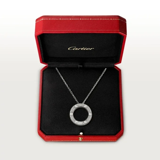 Love-Halskette, mit Diamanten besetzt – Weißgold, Diamanten – Cartier