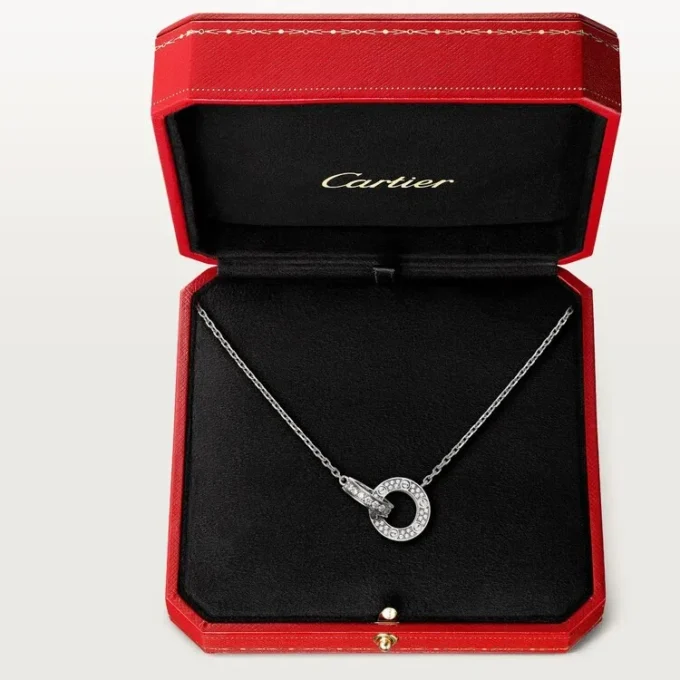 Love-Halskette, mit Diamanten besetzt – Weißgold, Diamanten – Cartier