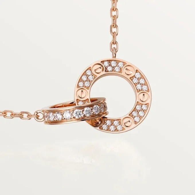 Love-Halskette – Roségold, Diamanten – Cartier