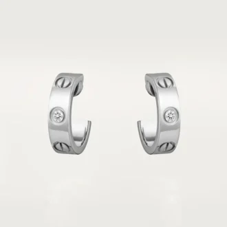 Love-Ohrringe, 2 Diamanten – Weißgold, Diamanten – Cartier