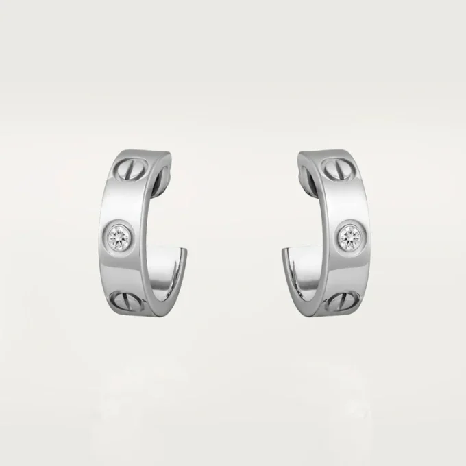 Love-Ohrringe, 2 Diamanten – Weißgold, Diamanten – Cartier