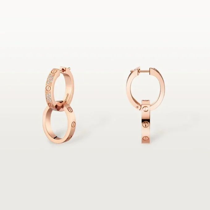 Love Ohrringe, Multiwear, halb pavé-besetzt