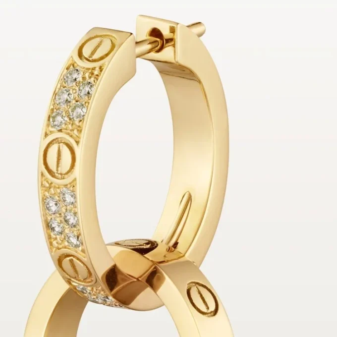 Love Ohrringe, Multiwear, halb pavé-besetzt