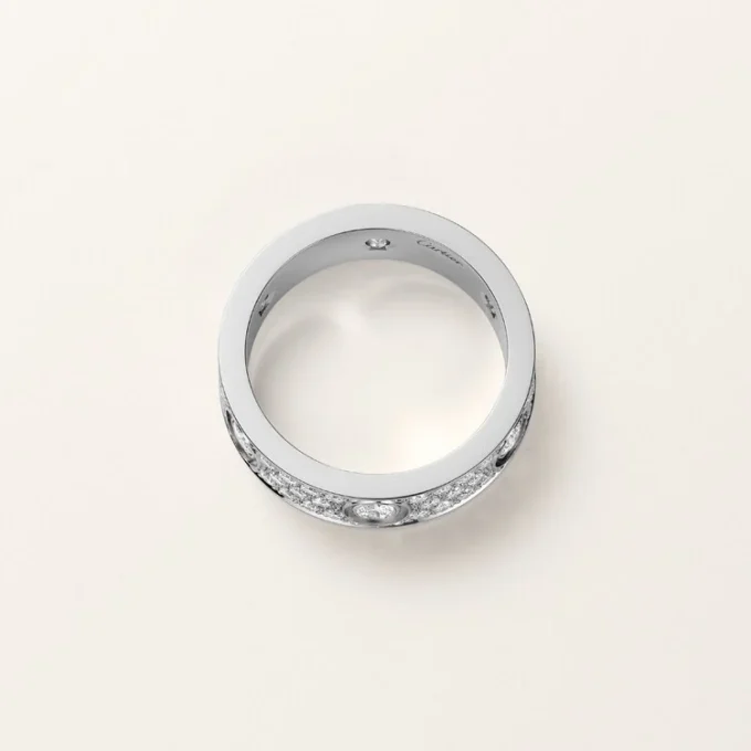 Love-Ring, klassisches Modell, pavé-besetzt, 6 Diamanten