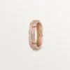 Maillon Panthere Dünner Ehering, 2 Reihen mit halbem Diamantpavé – Roségold, Diamanten – Cartier