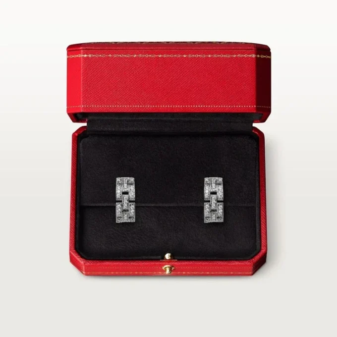 Maillon Panthere Ohrringe, 3 Reihen mit Diamantpavé – Weißgold, Diamanten – Cartier Maillon Panthere Ohrringe, 3 Reihen mit Diamantpavé – Weißgold, Diamanten – Cartier