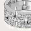 Maillon Panthere Ring, 3 Reihen mit Halbdiamanten – Weißgold, Diamanten – Cartier