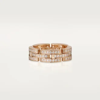 Maillon Panthere Ring, dreireihig, pavé