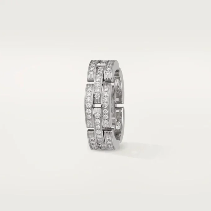 Maillon Panthere Ring, dreireihig, pavé