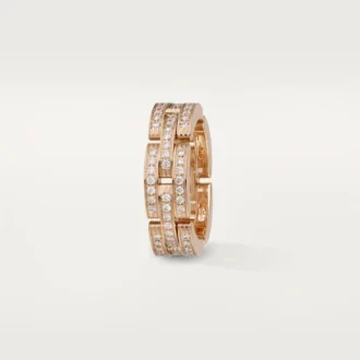 Maillon Panthere Ring, dreireihig, pavé