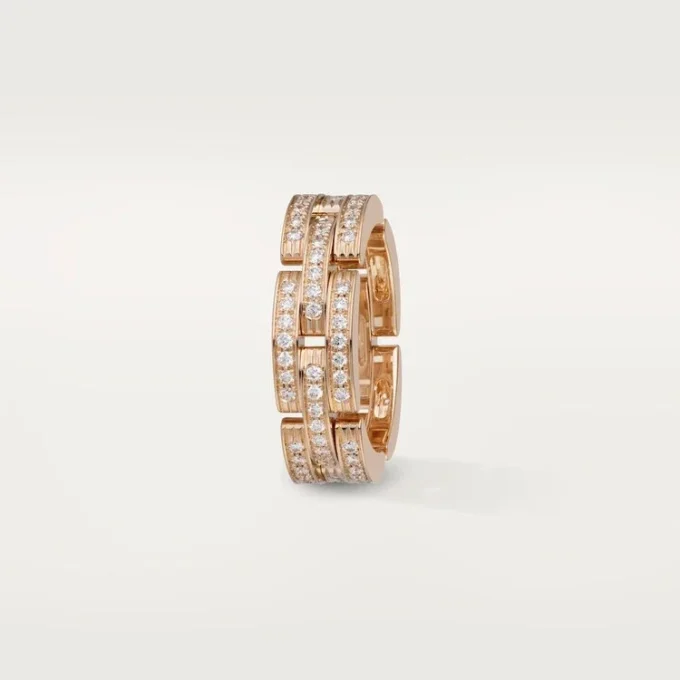 Maillon Panthere Ring, dreireihig, pavé
