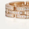 Maillon Panthere Ring, dreireihig, pavé