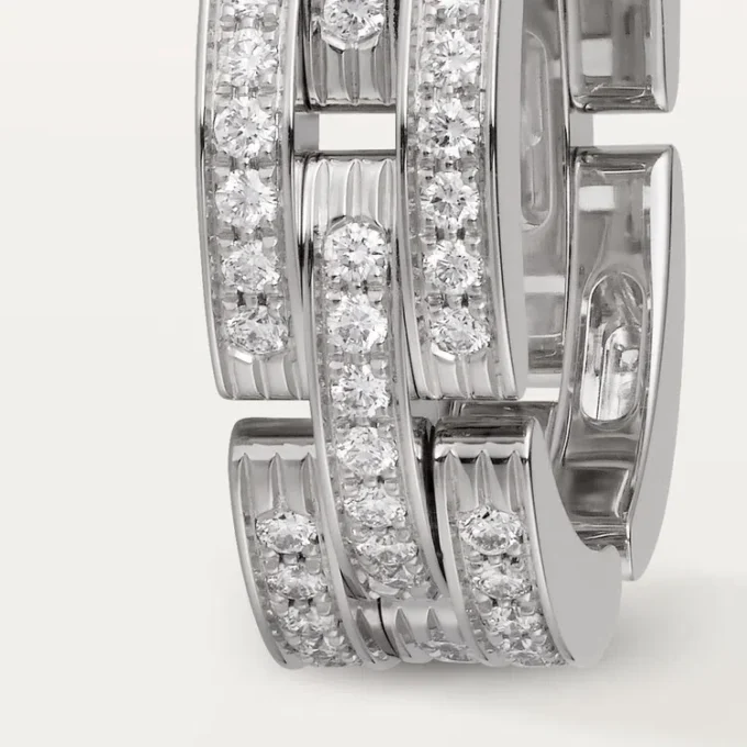 Maillon Panthere Ring, dreireihig, pavé