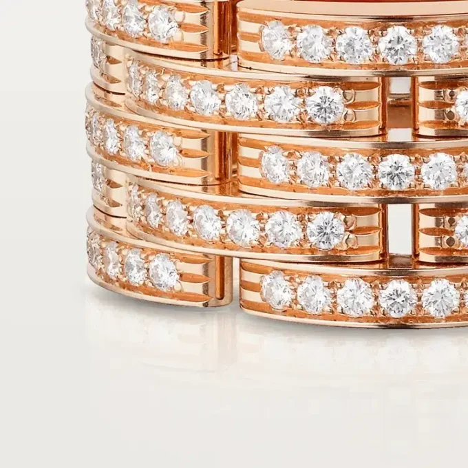 Maillon Panthere Ring, fünfreihig, pavé-besetzt