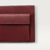 Münzfach/Banknotenfächer/burgunderrotes Kalbsleder, goldene Oberfläche – Cartier