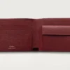Münzfach/Banknotenfächer/burgunderrotes Kalbsleder, goldene Oberfläche – Cartier