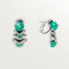Ohrringe „Geometrie & Contrastes“, Chrysopras, Pavé