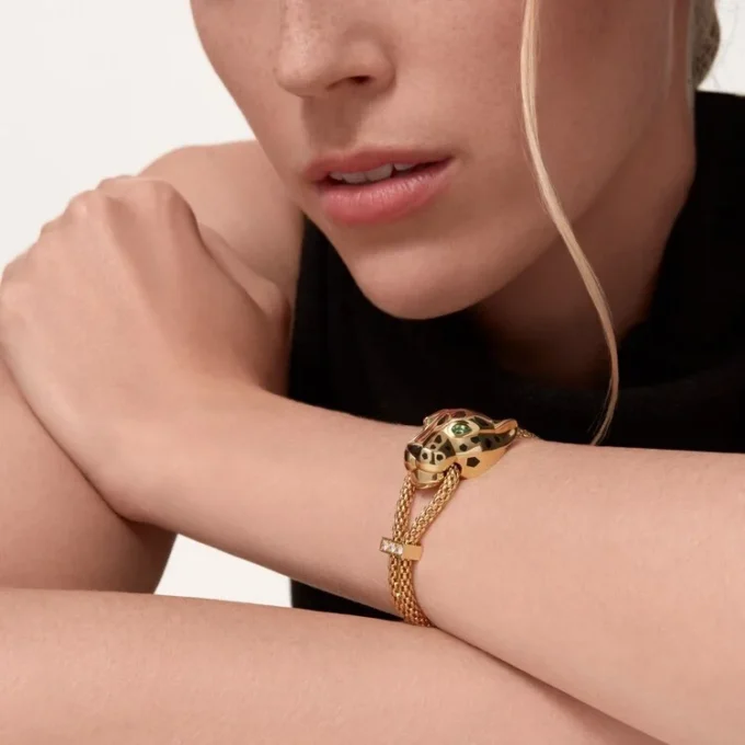 Panthere de Cartier Armband, an Kette, Diamanten