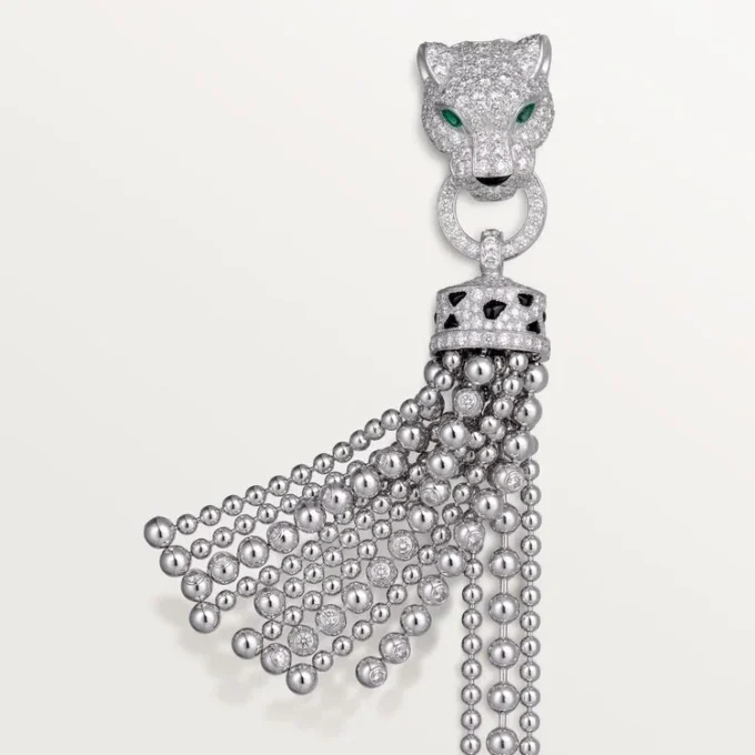 Panthere De Cartier Armband, an Kette, halb gepavé