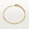 Panthere de Cartier Armband, kleines Modell, halb mit Diamanten besetzt