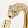 Panthere de Cartier Armband, kleines Modell, halb mit Diamanten besetzt