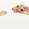 Panthere De Cartier Armband, mittleres Modell, halb pavé-besetzt