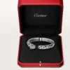 Panthere De Cartier Armband, mittleres Modell, halb pavé-besetzt