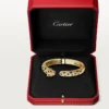 Panthere De Cartier Armband, mittleres Modell, halb pavé-besetzt