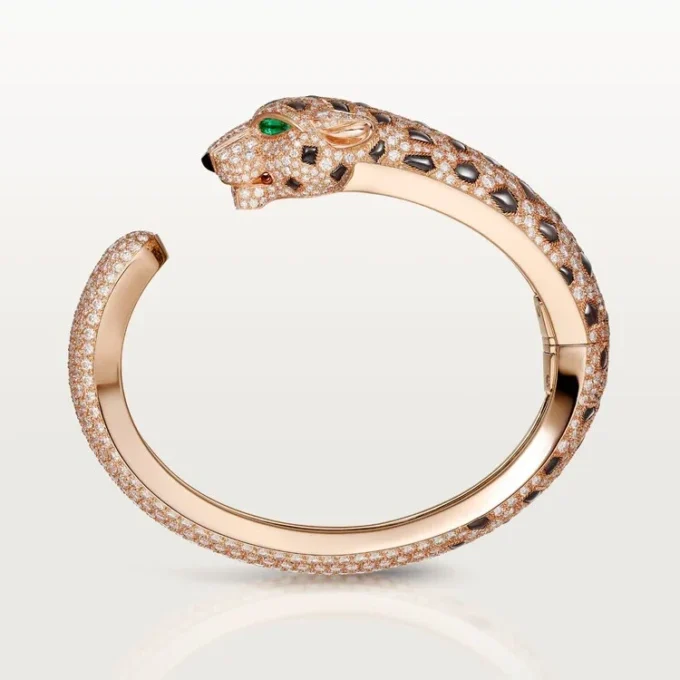 Panthere De Cartier Armband, Obsidian, pavé-gefasst
